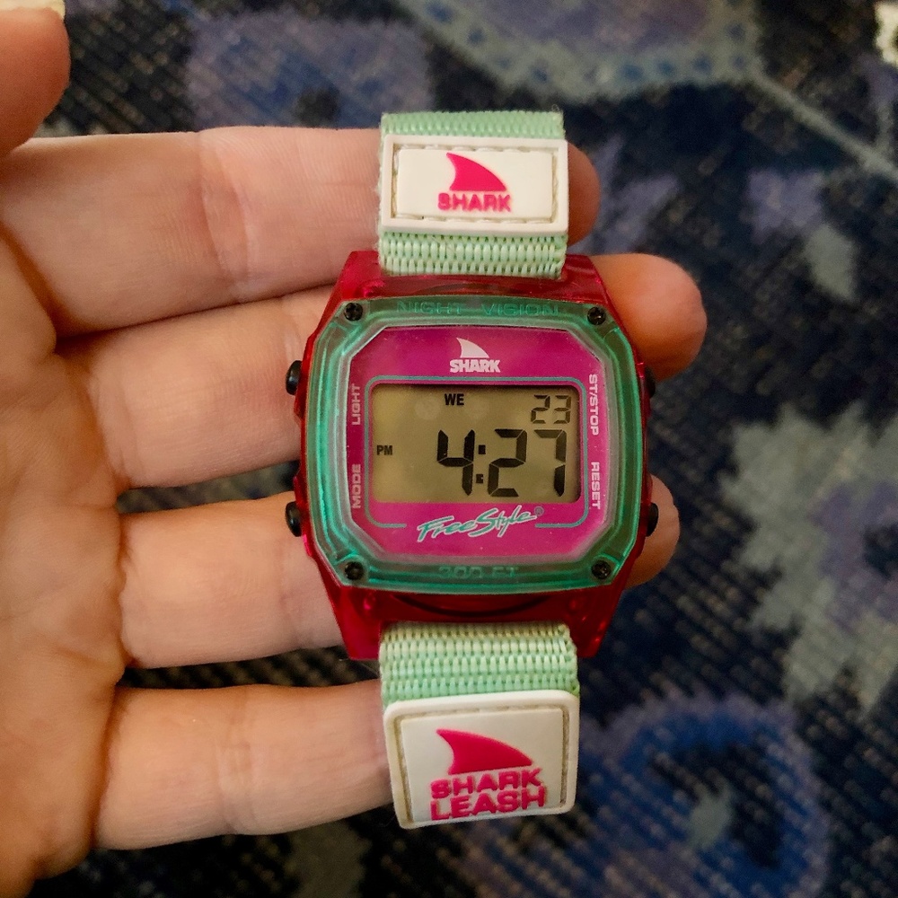 Shark Leash Watch! Turquoise & Pink